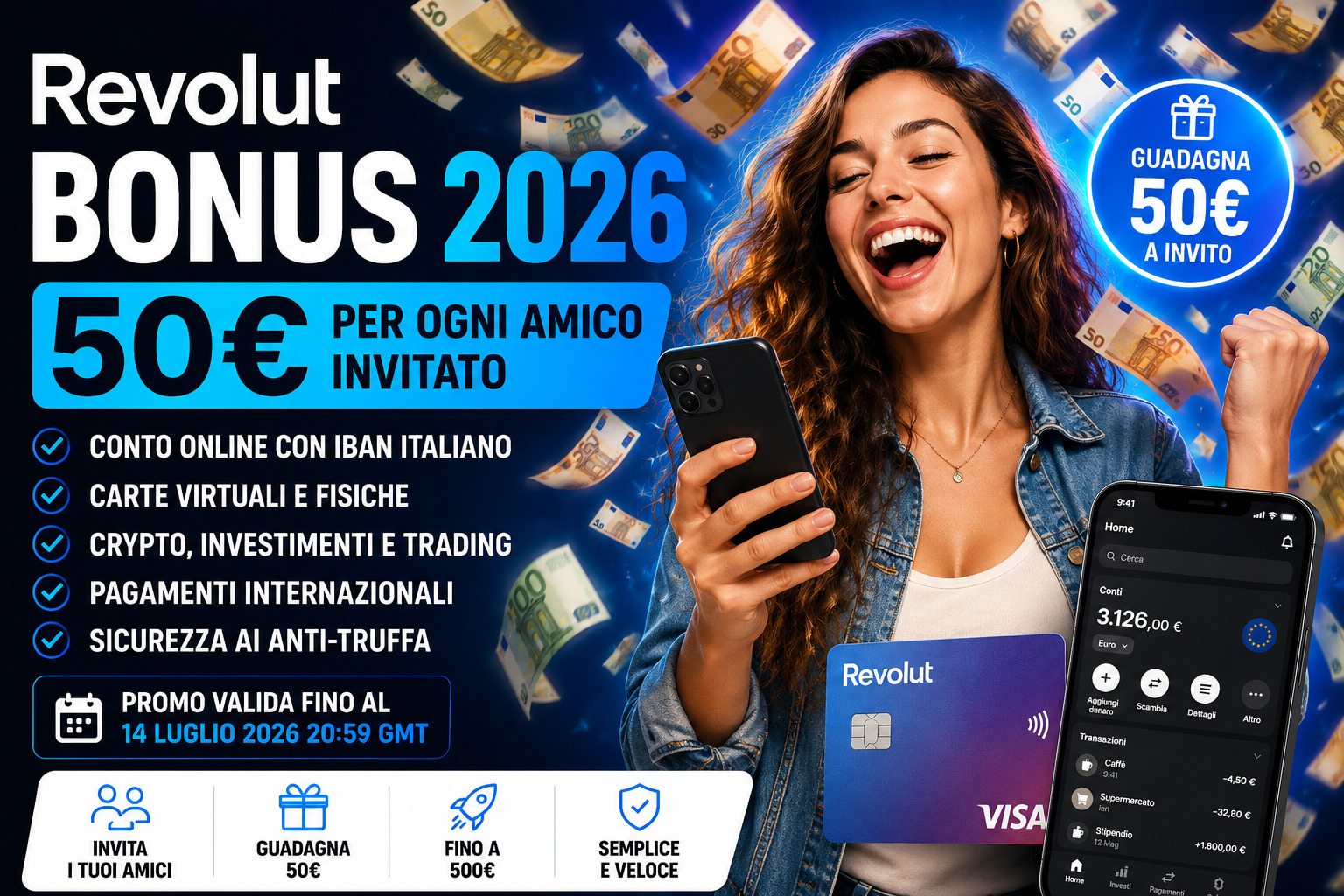 Bonus Revolut 2026 invita amici